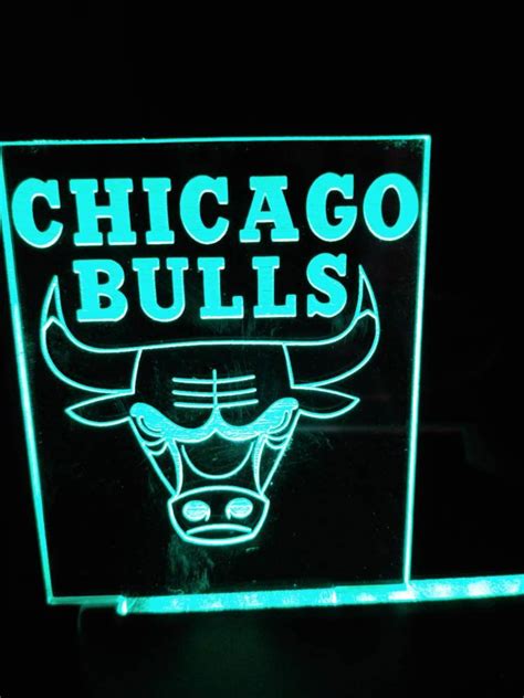 Chicago Bulls Custom Light Up Led Engraved Sign Etsy