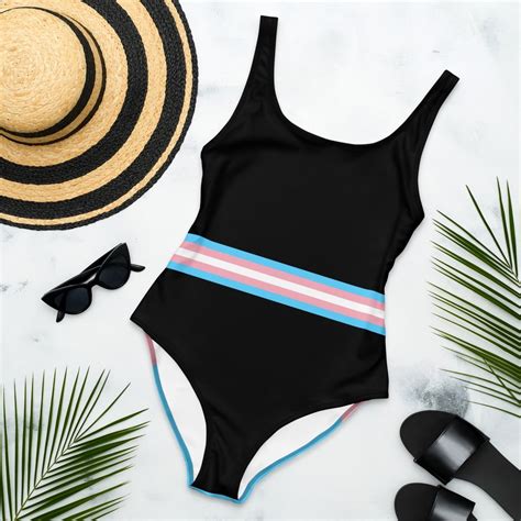 Transgender Stripe One Piece Swimsuit On Trend Shirts On Trend Shirts