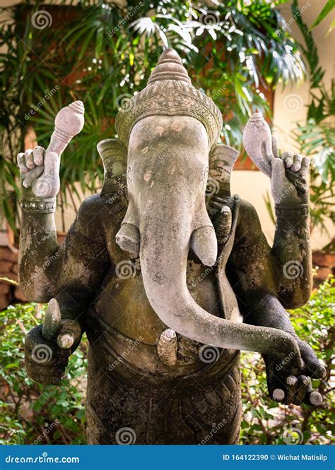 The Statue Of Old Ganesha Carving In The Museum Stock Photo Image Of