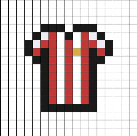 A Pixel Art Template Of The Red And White Striped Home Shirt Of