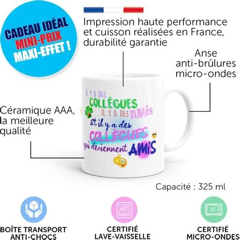 Mug Humour Coll Gue Amiti Id E Cadeau Orignial Ami Homme Bureau D Part