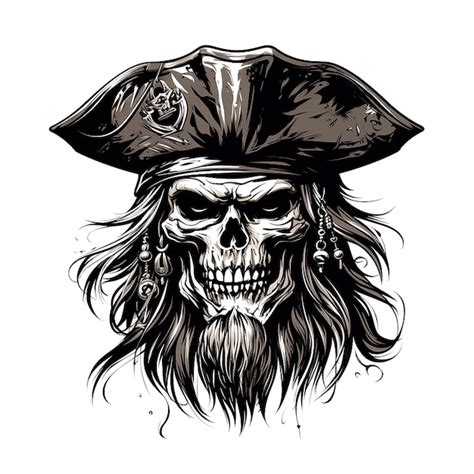 Premium Photo Vector Skull Pirates Captain Vector Illustration