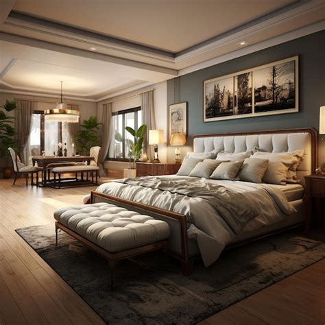 Premium AI Image | large master bedroom fully furnished and decorated ...