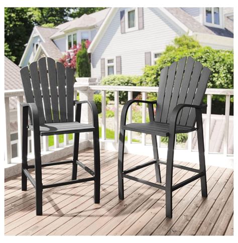 Lorelia Balcony Tall Adirondack Chairs With Aluminum Frame Bar Height