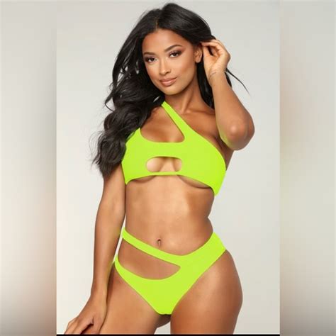 Fashion Nova Swim Two Piece Sexy Neon Greenyellow Bikini Poshmark