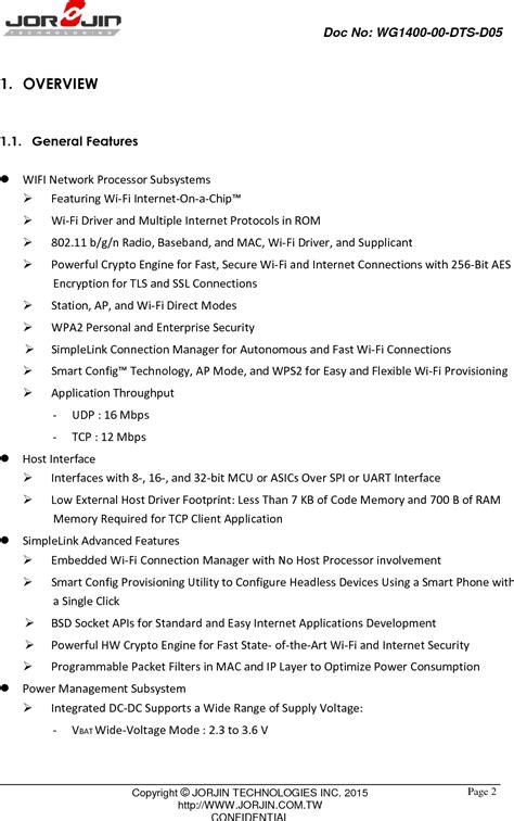 Jorjin Technologies Wg Wireless Module User Manual Wg Dts