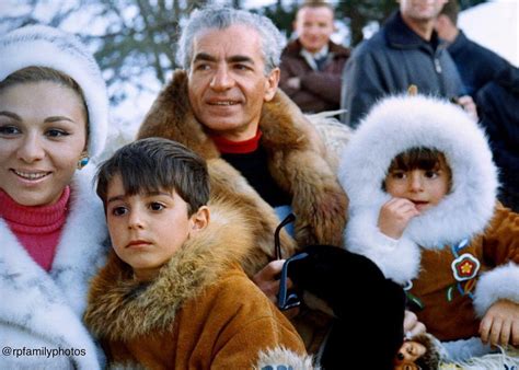 Mohammad Reza Shah Pahlavi, King of Iran, with his wife, Queen Farah, and their children, Crown ...