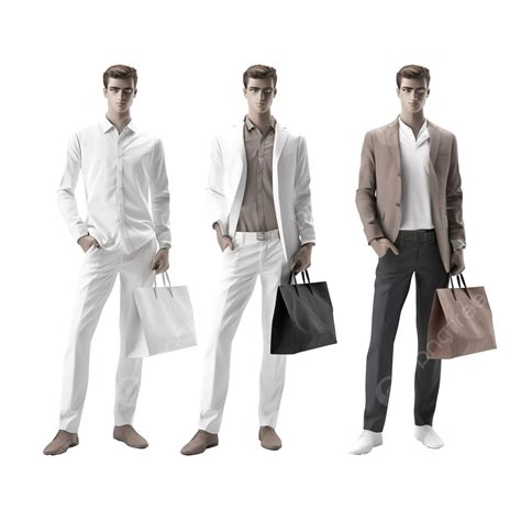 3d Rendering Fashion Shopping Men Shopping Man 3d 3d Rendering Png