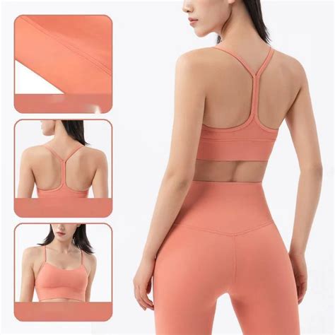 Fitness Sexy Back Sports Wear Naked Feel Spaghetti Strap Yoga Bra