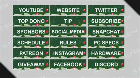 Festive Christmas Twitch Overlay Package - Hexeum