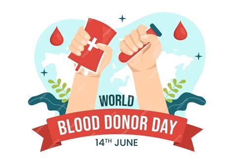 Premium Vector World Blood Donor Day Illustration With Human Donated