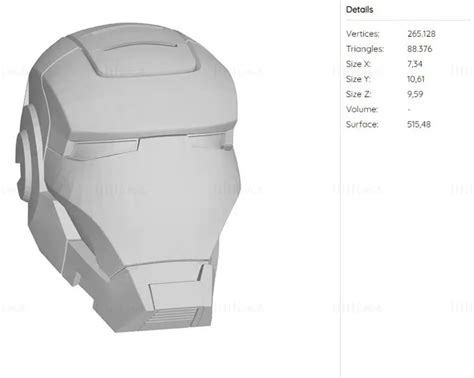 War Machine Mk1 Helmet Iron Man Mark 1 3d Printing Model Stl