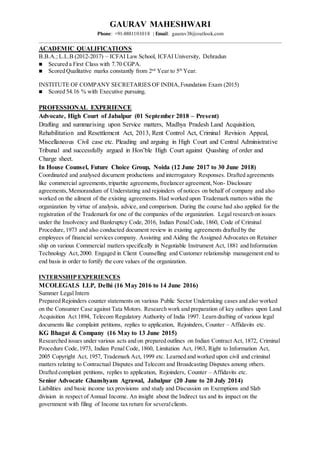 Gaurav Maheshwari Resume PDF