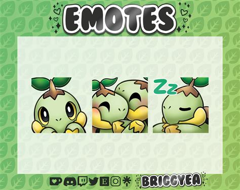 Grass Starter Pokemon Turtwig Emote Set - Etsy