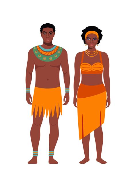 Native Black Skinned Woman And Man Of African Tribe African Couple