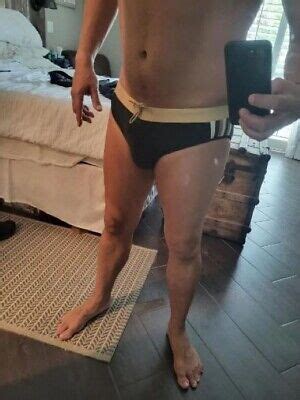 New Men S Sexy Black And Tan Low Rise Style Swim Bikini W Pouch Gay Interest EBay