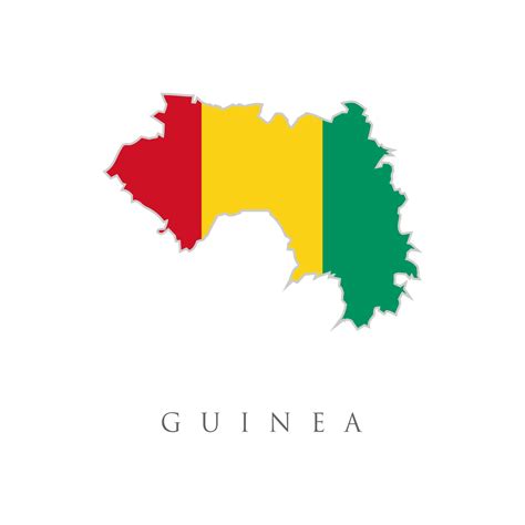 Modern Map - Guinea flag colored GN. Guinea detailed map with flag of ...