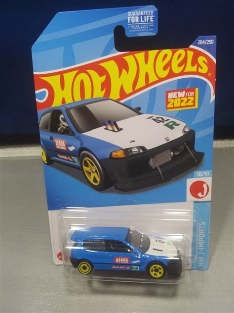 2022 Hot Wheels Honda Civic Custom Hw J Imports 1010 Blue Diecast 164 Scale Ebay