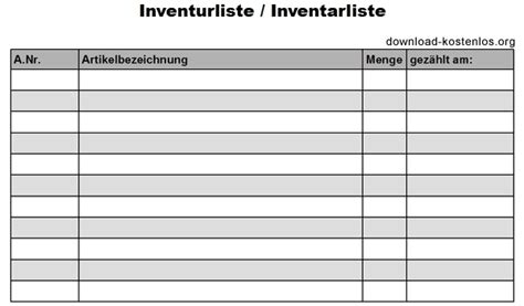 Inventurliste vorlage kostenlos – Kundenbefragung fragebogen muster