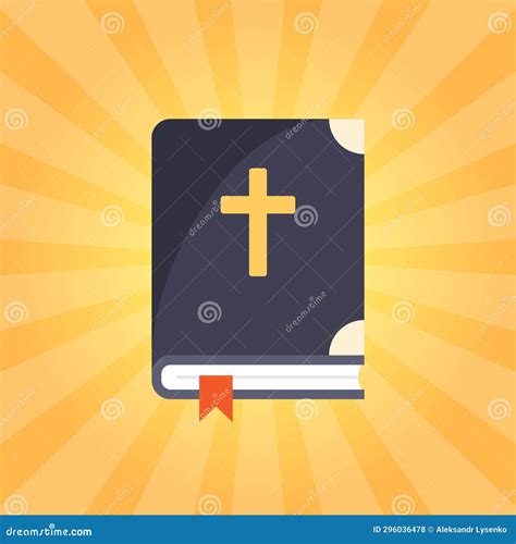 Holy Bible Icon In Flat Style Christianity Book Vector Illustration On