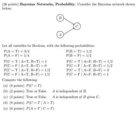 Solved 26 Points Bayesian Networks Probability Consider Chegg