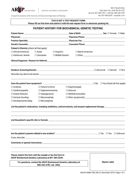 Fillable Online Arup Form Bcg Patient Historyformat Edits Fax