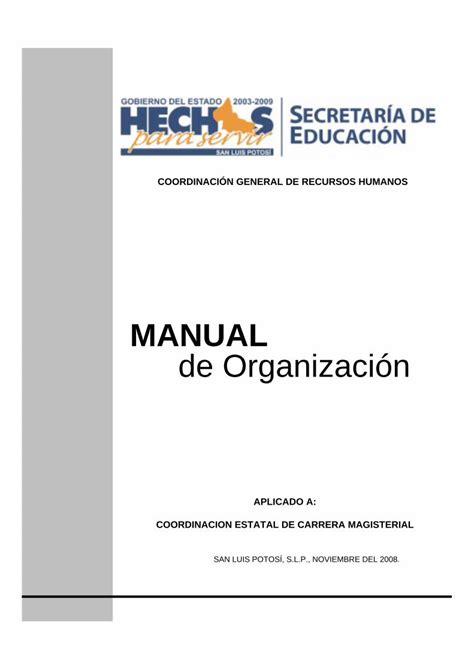 Pdf Manual De Organizaci N Seslp Gob Mxseslp Gob Mx Transparencia