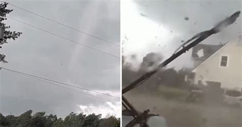 New York tornado: Terrifying moment two twisters tear through homes ...