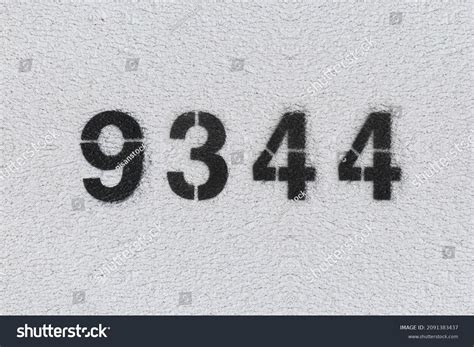 Black Number 9344 On White Wall Stock Photo 2091383437 | Shutterstock