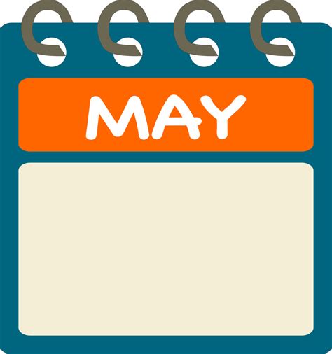 Flat Icon Calendar Of May Month Png Illustration Color Banner Blank