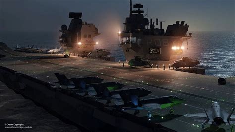 SNAFU!: CGI: The Flightdeck of HMS Queen Elizabeth at Night