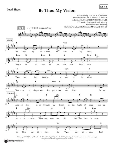 Be Thou My Vision Sheet Music Pdf First Worship Praisecharts