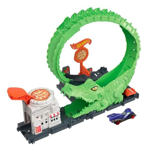 Pista Hot Wheels City Nemesis Crocodilo Ataque Pizza Mattel Frete Gr Tis