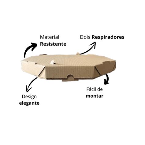 25 Caixas Parda Oitavada Para Pizza Esfihas Salgados Doces 30cm 25