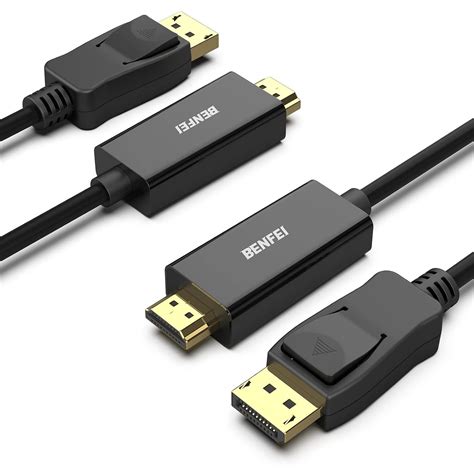 Benfei 4k Displayport To Hdmi 6 Feet Cable 2 Pack Uni Directional Dp 1