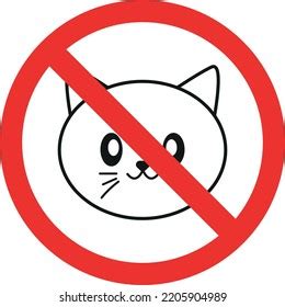 No Cat Sign Forbidden Signs Symbols Stock Vector (Royalty Free ...