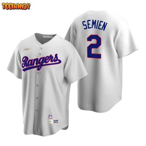 Texas Rangers Marcus Semien White Home Cooperstown Jersey