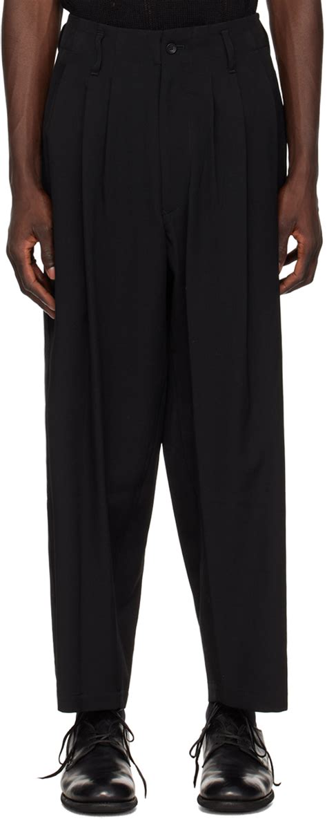 Pantalon Noir Panneaux Yohji Yamamoto Pour Homme Yohji Yamamoto En