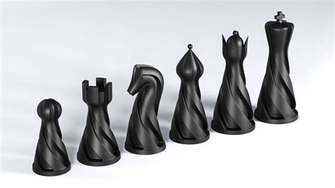 Chess set pieces spiral | 3D Print Model | 3d printing, Chess set, 3d models for printing