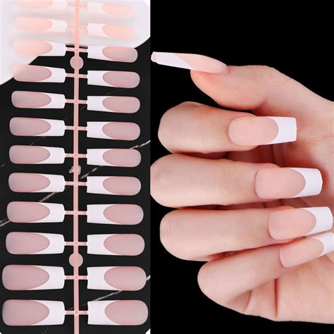 Set 24 Unghii False ABS Nude Alb EMAG Ro
