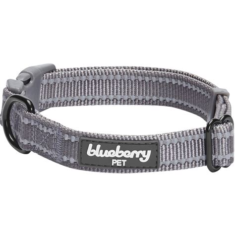 Blueberry Pet 3m Reflective Adjustable Classic Solid Color Dog Collar