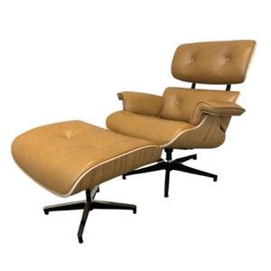 Poltrona Charles Eames Puff Em Couro Natural Caramelo Leroy Merlin