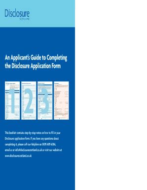 Fillable Online An Applicants Guide To Completing The Disclosure