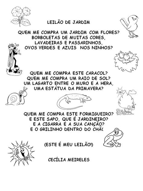 Poema - leilão de jardim - Cecília Meireles - Dani Educar