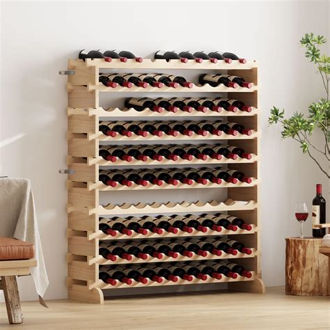 SogesHome Portabottiglie Di Vino Organizer In Legno Porta Bottiglie Da