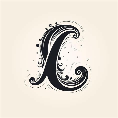 Premium Photo A Black And White Image Of A Letter With Swirly Design Generative Ai