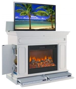 TV Lift Cabinet With Electric Fireplace – Fireplace Guide by Linda