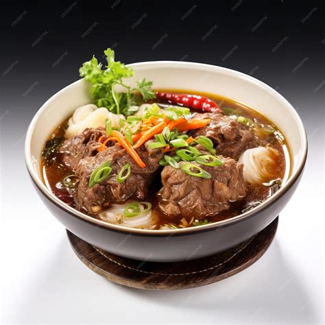 Spicy Oxtail Soup isolated on white background | Premium AI-generated image