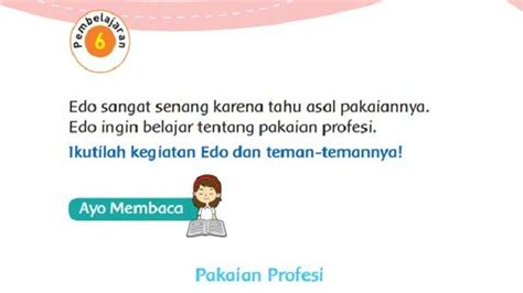 Kunci Jawaban Tema 7 Buku Tematik Kelas 3 Sd Pakaian Profesi Halaman