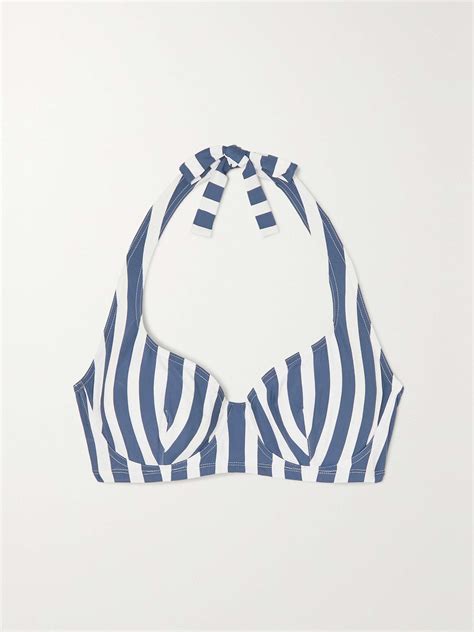 Eres Samba Corazon Striped Halterneck Bikini Top Net A Porter